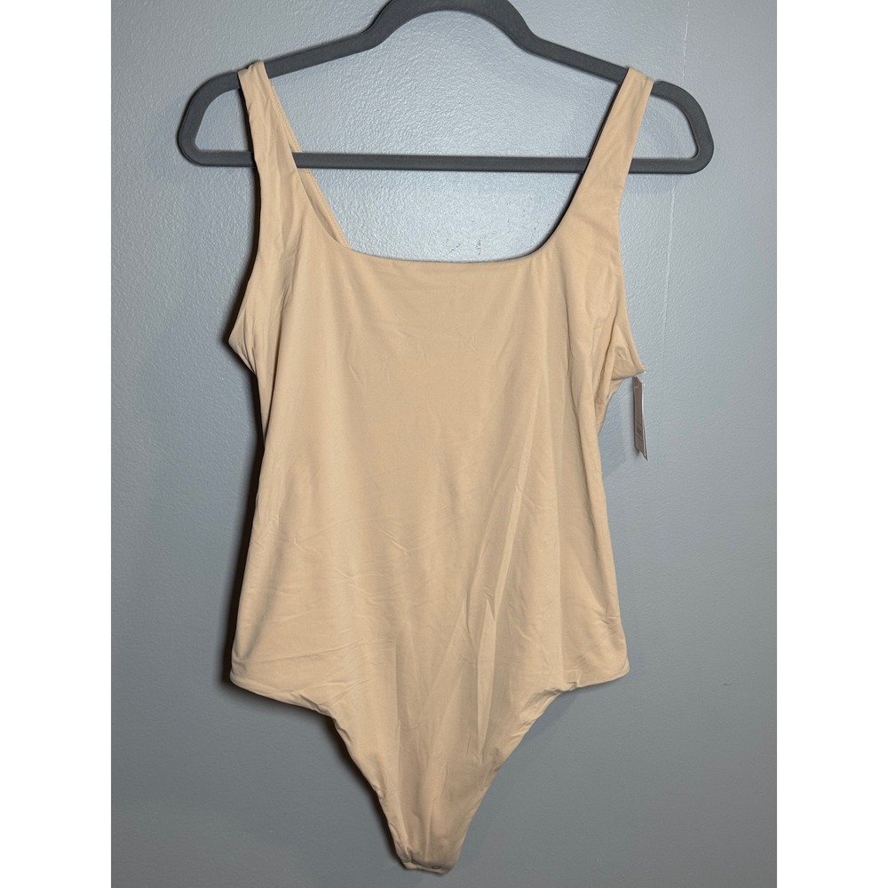 Auden Target Women Beige Square‎ Neck Sleeveless Snap Crotch Bodysuit XL NEW